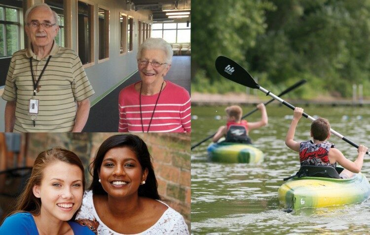 Grid of photographs showing seniors, adults, and children in the Mankato community enjoying life